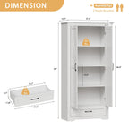 YouTrend 69" Tall Kitchen Pantry,Farmhouse Storage Cabinet with 2 Barn Doors 4 Adjustable Shelves and Large Drawer for Dining Room,Living Room,Bathroom,White - image 2