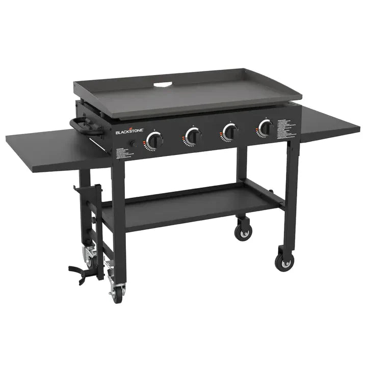 Blackstone 36 Inch Gas Griddle Cooking Station 4 Burner Flat Top Gas Grill Propane Fuelled Restaurant Grade Professional 36” Outdoor Griddle Station with Side Shelf (1554) - image 1