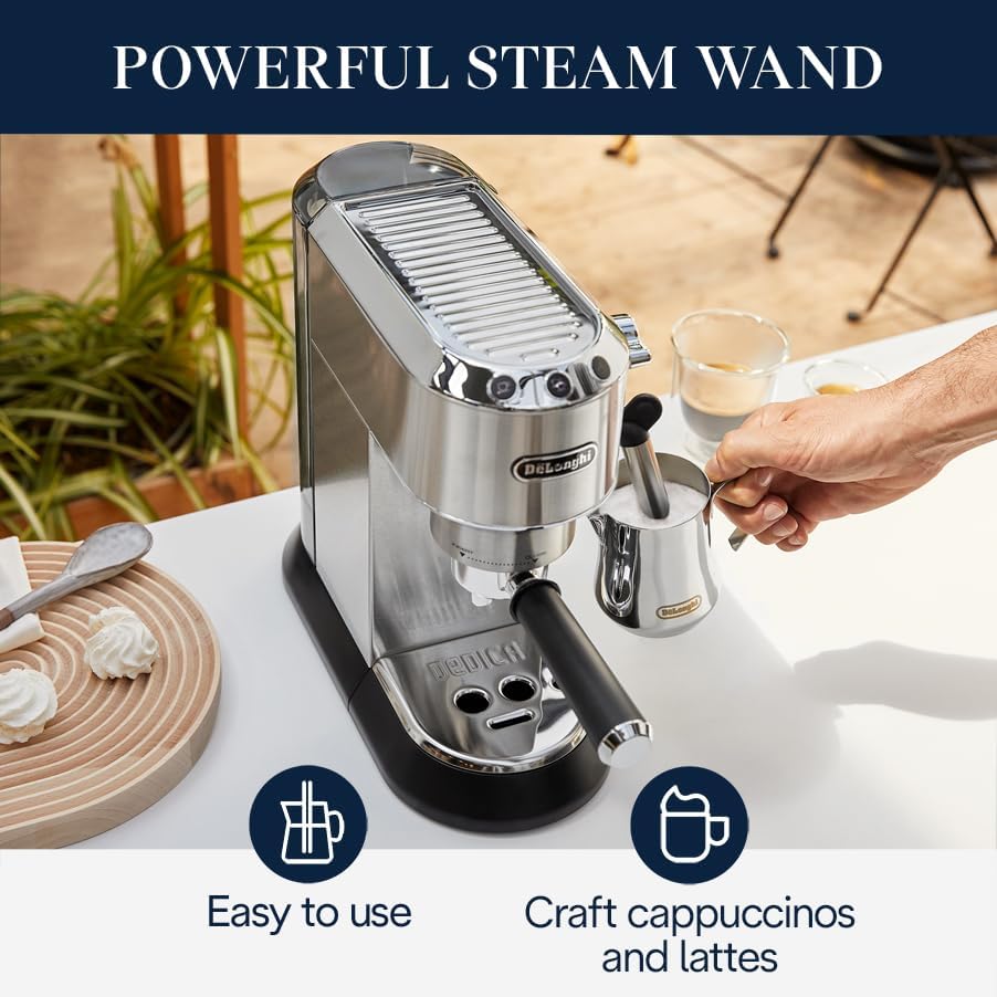 De'Longhi Dedica Espresso Machine with Manual Milk Frother - image 6