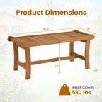 Tangkula 41.5" Patio Backless Bench with Slatted Seat - image 3