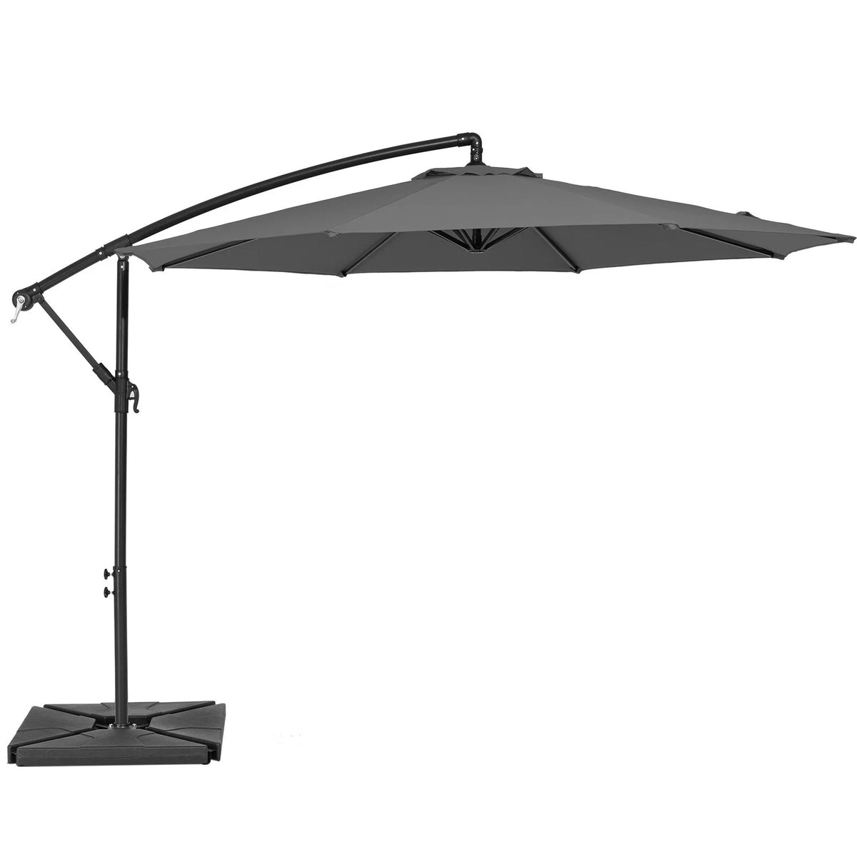 JUSTLET 10ft Heavy Duty Patio Hanging Offset Cantilever Patio Umbrella W/ 4-Piece Base Included Included, Beige - image 60