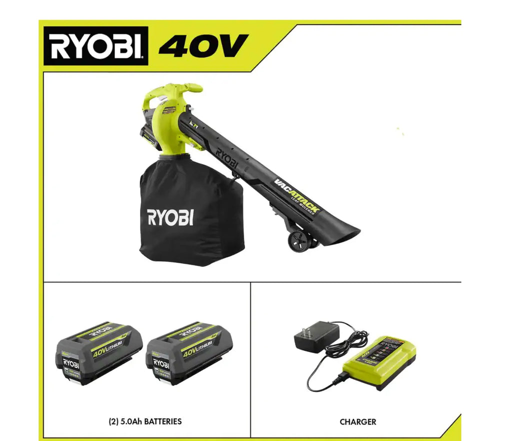 RY40451-2B 40V Vac Attack Cordless Leaf Vacuum/Mulcher with (2) 5.0 Ah Batteries and (1) Charger - image 6