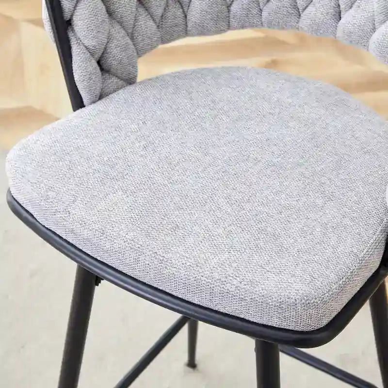 Pair of Swivel Bar Stools with Comfortable Linen Cushions - Counter Height Seating for Kitchen Islands, Dining Areas, or Pubs - image 9