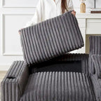 126W Large L-Shaped Corduroy Sofa with USB Charging Port - image 28