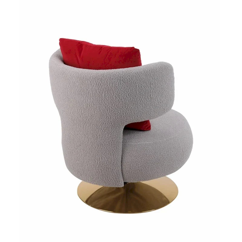 Round Barrel Chair with Fabric and Swivel Design - image 42