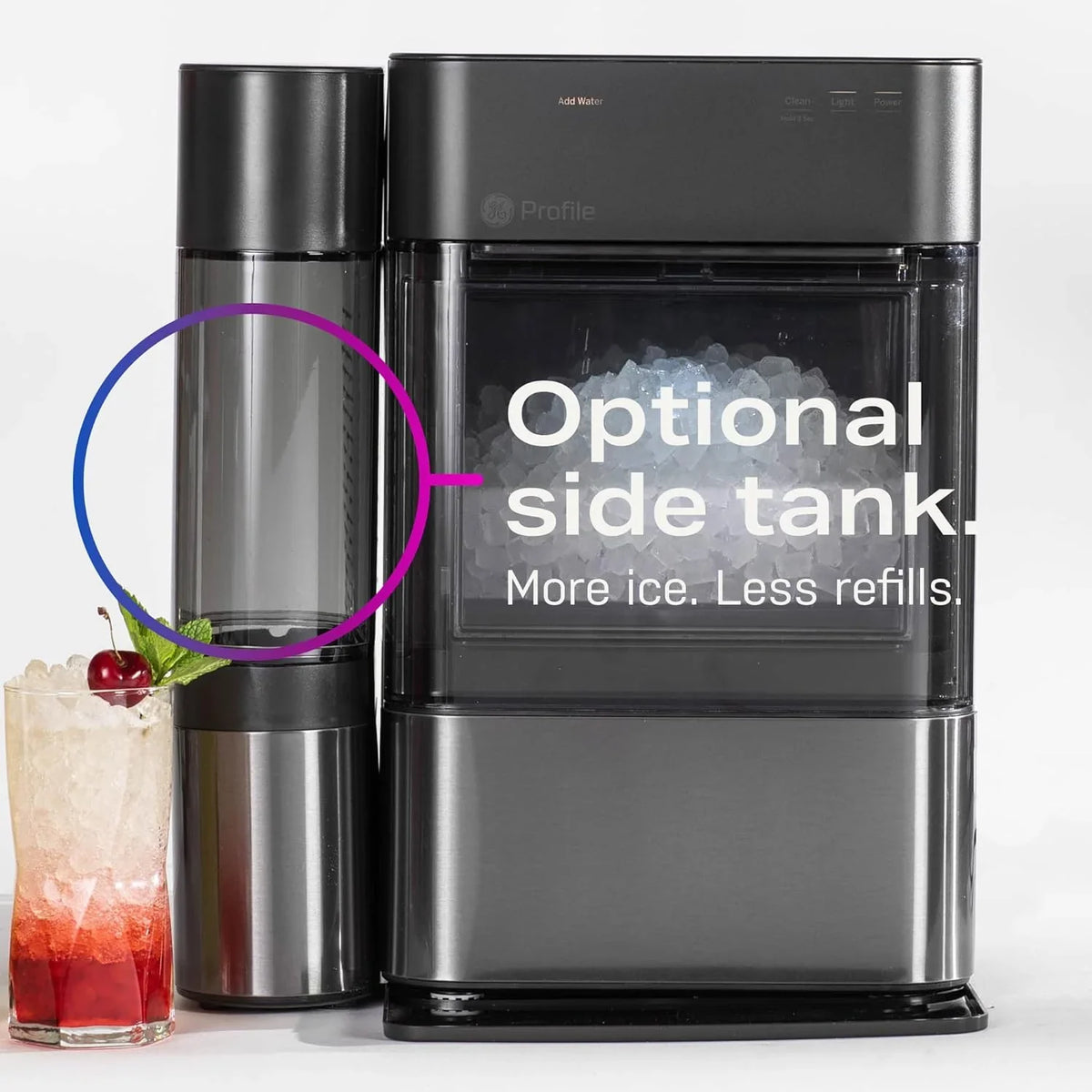 Countertop Nugget Ice Maker with Side Tank / Ice Machine with WiFi Connectivity / Smart Home Kitchen Essentials / Stainless Steel - image 38