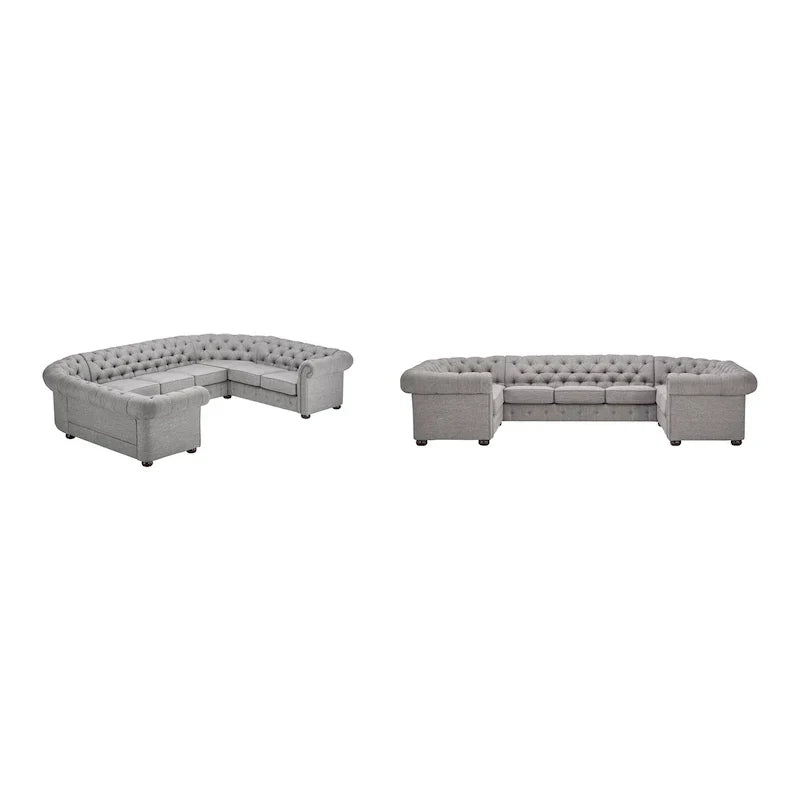 Gdansk 9-Person U-Shaped Chesterfield Sectional Sofa - image 10