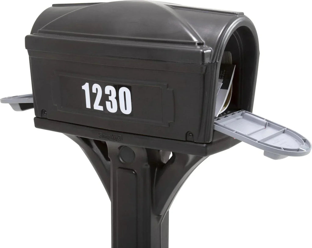 Simplay3 Dig Free Easy Up Classic Black Plastic Mailbox - image 5