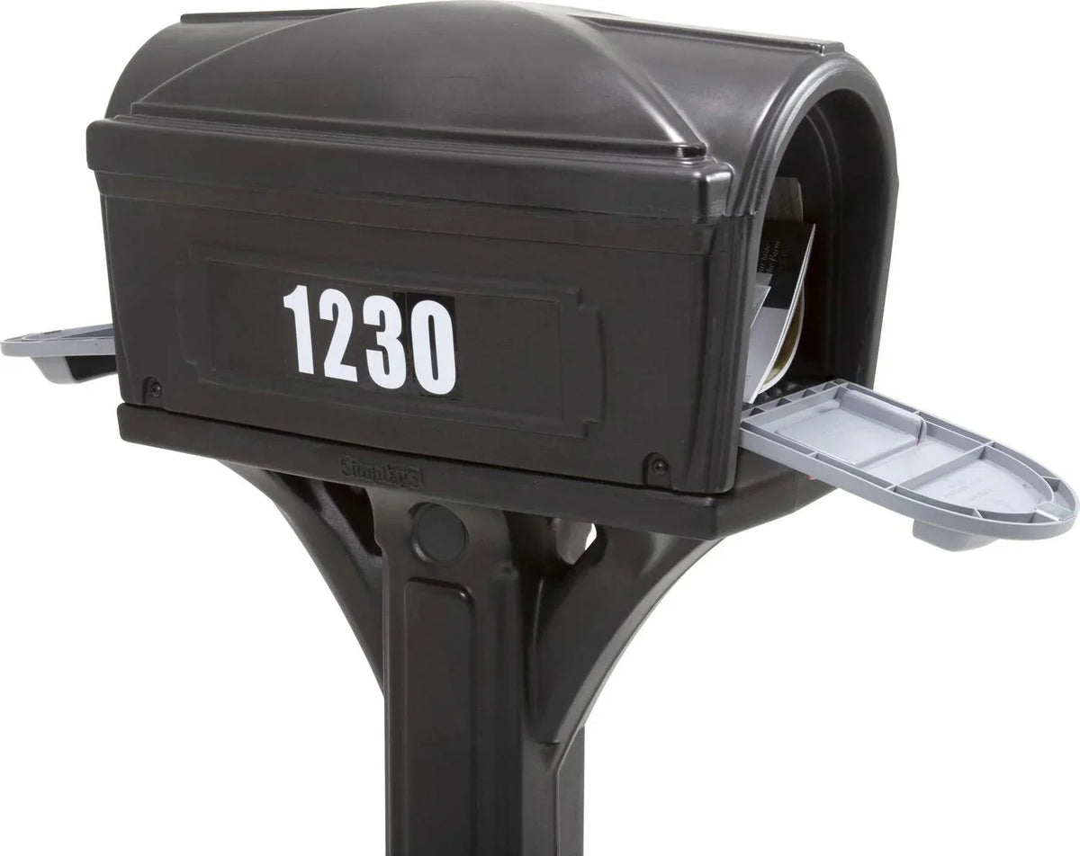 Simplay3 Dig Free Easy Up Classic Black Plastic Mailbox - image 5