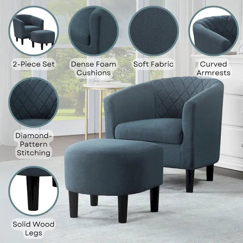 Convenience Concepts Roosevelt Accent Chair with Ottoman - Stylish Seating Solution - image 14