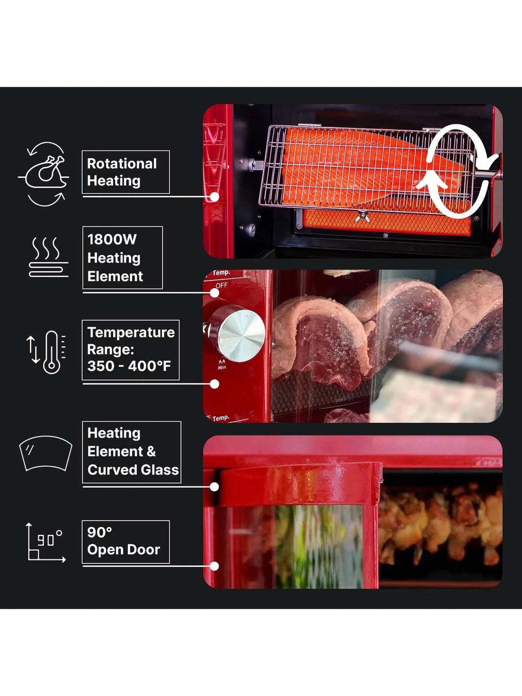 Brazilian Flame Churrasco? Gas Rotisserie Oven Grill Roaster with Auto Rotating Skewers for Rotisserie Chicken Brazilian Style BBQ and Churrasco Shawarma Machine Propane Grill - 2024 Series - image 7