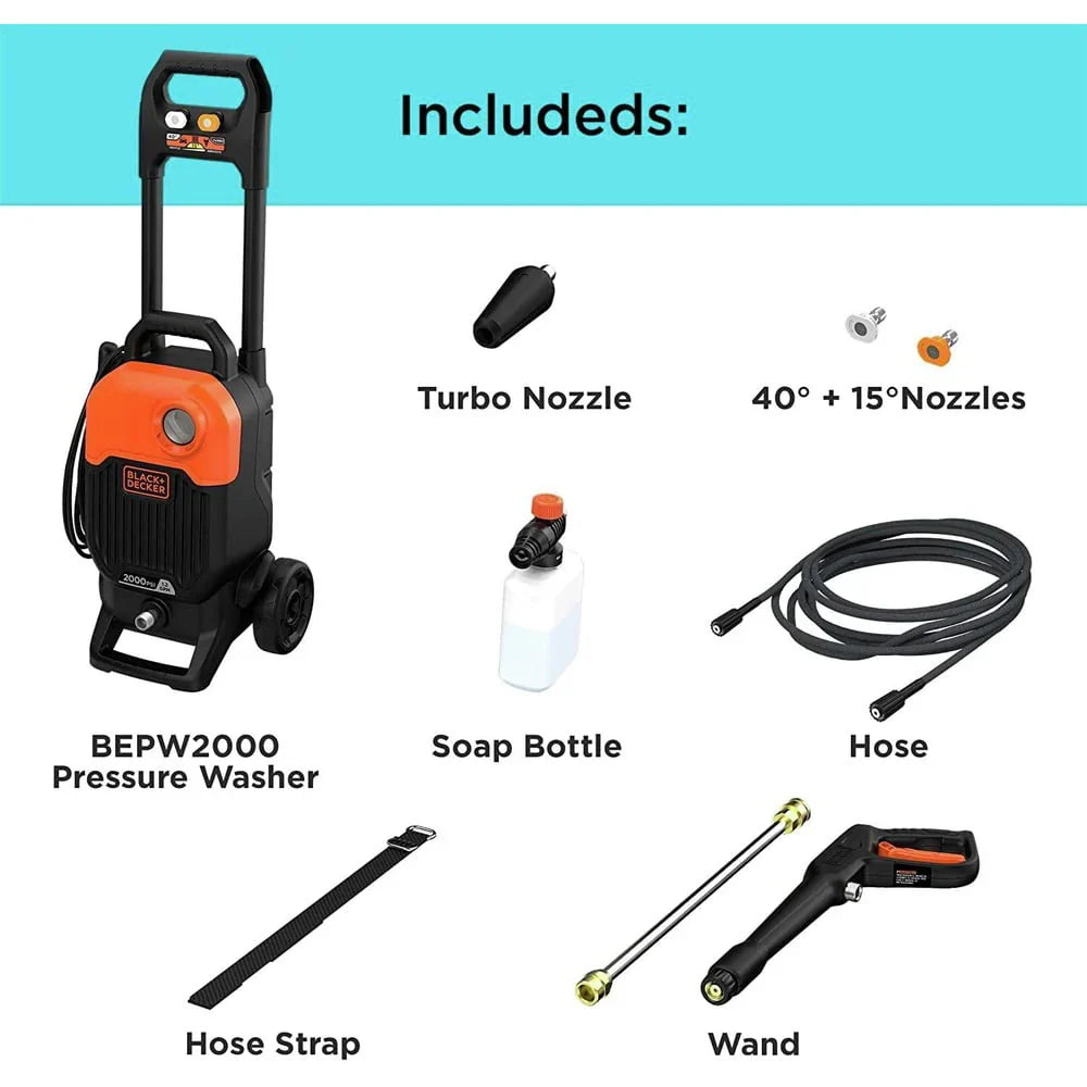 Black & Decker BEPW2000 2000 max PSI 1.2 GPM Corded Cold Water Pressure Washer - image 2