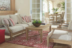 Signature Design by Ashley Clare View Coastal Outdoor Patio Eucalyptus Sofa with Cushions, Beige - image 78