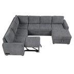 Roomfitters U-Shaped Sectional Sofa with Pull-Out Bed, Storage Chaise Lounge, and Integrated Charging Ports for Living Room - image 14