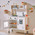 Children's small land play kitchen, wooden children's play kitchen toy set - image 1