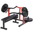 Chest Press Machine, 1050LBS Capacity, Independent Converging Arms, Weight Bench Press with Adjustable Flat Bench for Upper Body Workouts, Red - image 1