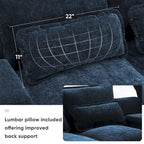 123*55 Contemporary U-Shaped Sofa with Console, Cup Holders, USB Ports, Upholstered Sleeper Couch Set with Chaise - image 9