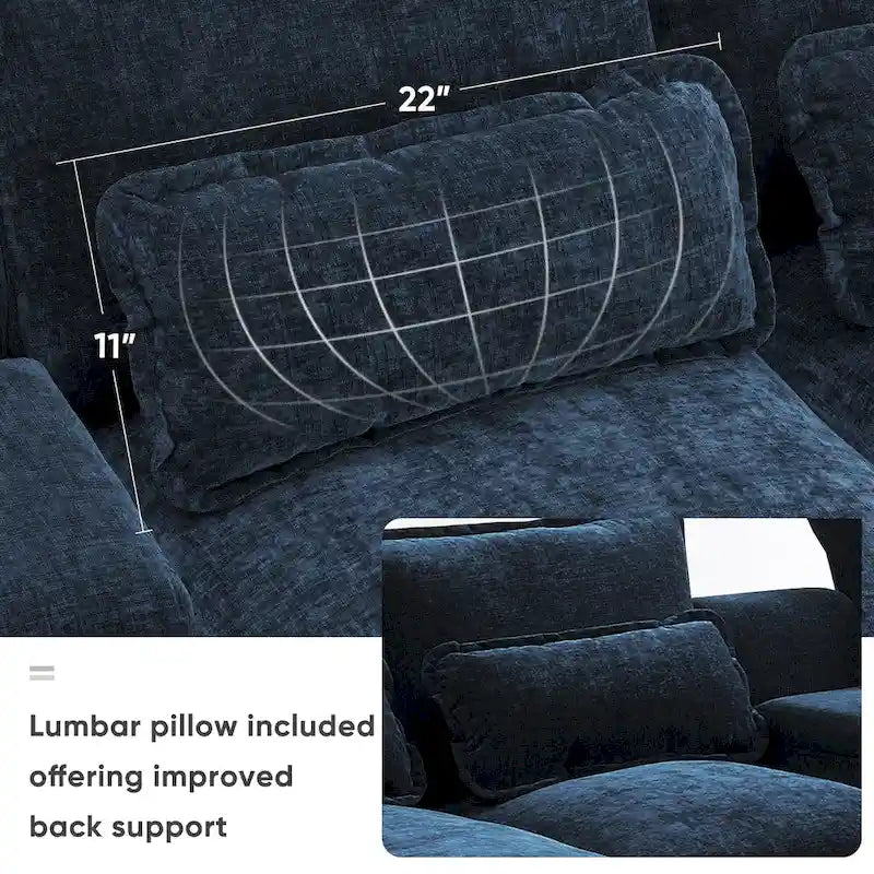 123*55 Contemporary U-Shaped Sofa with Console, Cup Holders, USB Ports, Upholstered Sleeper Couch Set with Chaise - image 9