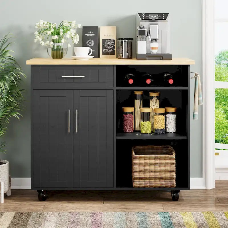 Futzca Kitchen Island Cart with Storage Cabinet and Drawers - Not Applicable - image 10