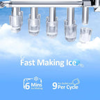 Nugget Ice Makers Countertop, Pebble Ice Machine with Chewable Pellet Ice, 34Lbs/24H, Self-Cleaning, Sonic Ice, One-Click Operation, for Kitchen,Office Stainless Steel Black - image 15