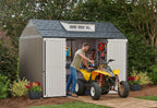 Rubbermaid Resin Outdoor Storage Shed With Floor Weather Resistant Gray Organization for Home - image 20