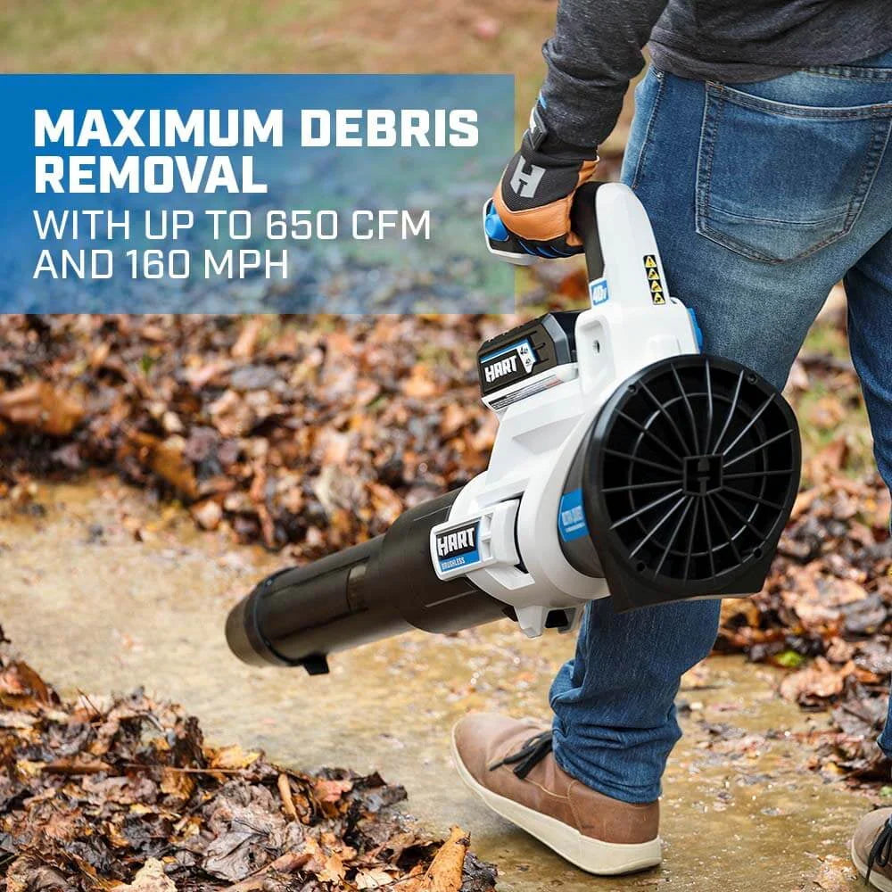 HART 40-Volt Cordless SUPERCHARGE Brushless 650 CFM Blower (1) 5.0 Ah Lithium Ion Battery - image 9