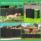 Gymax Outdoor PVC Privacy Panels 2 - Pack Picket Fence W/ 3 Cuspidal Foot Stakes Black - image 18