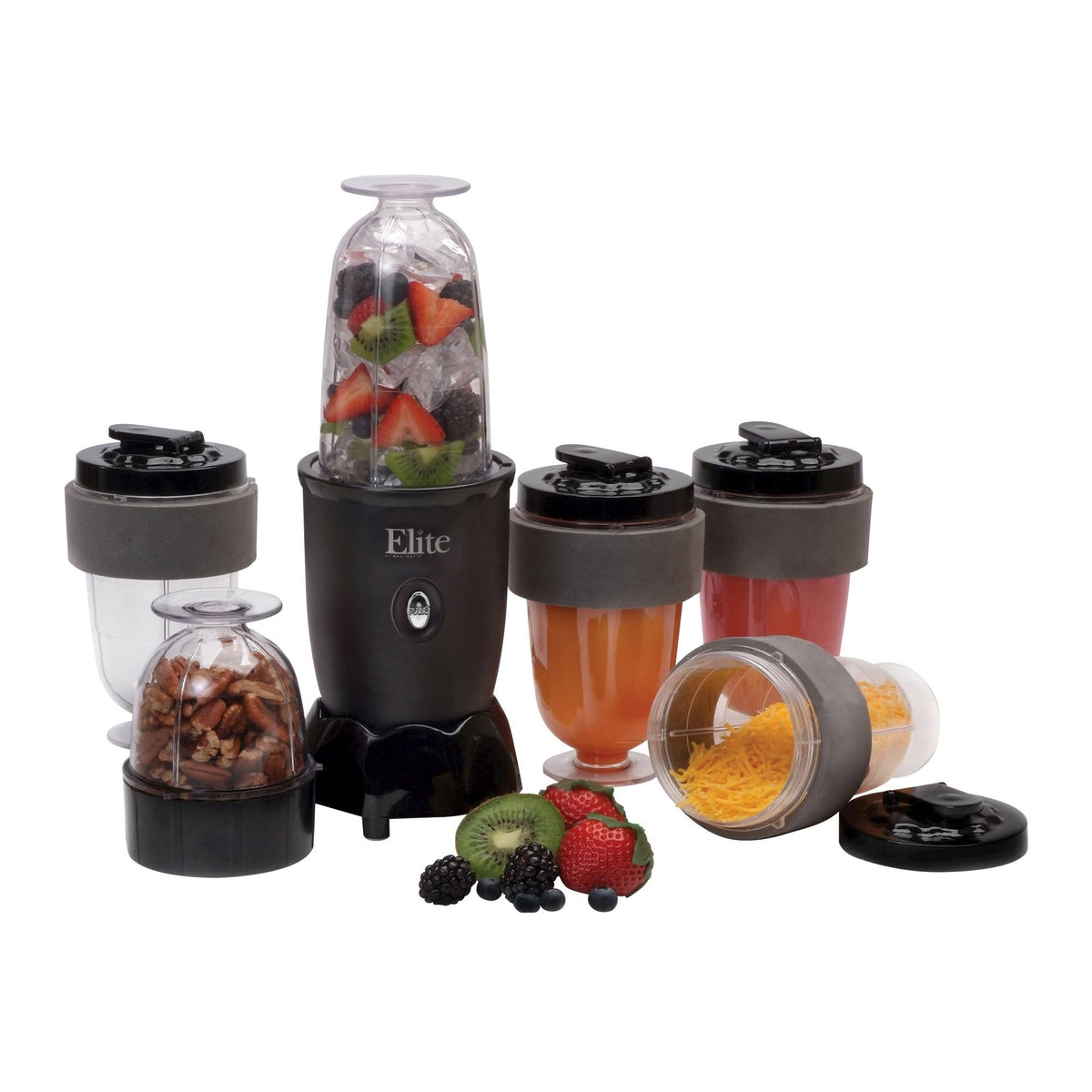 Elite Cuisine 17-Piece Personal Drink Blender - Black - image 1