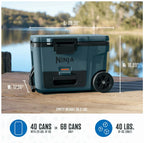 Ninja / Cooler / FrostVault 45QT Cooler with Wheels / Insulated with Temp Dry Storage Drawer / Keeps Ice Cold for Days / for The Beach, Camping, Picnics & More / Ocean Blue / FB245AOB - image 9