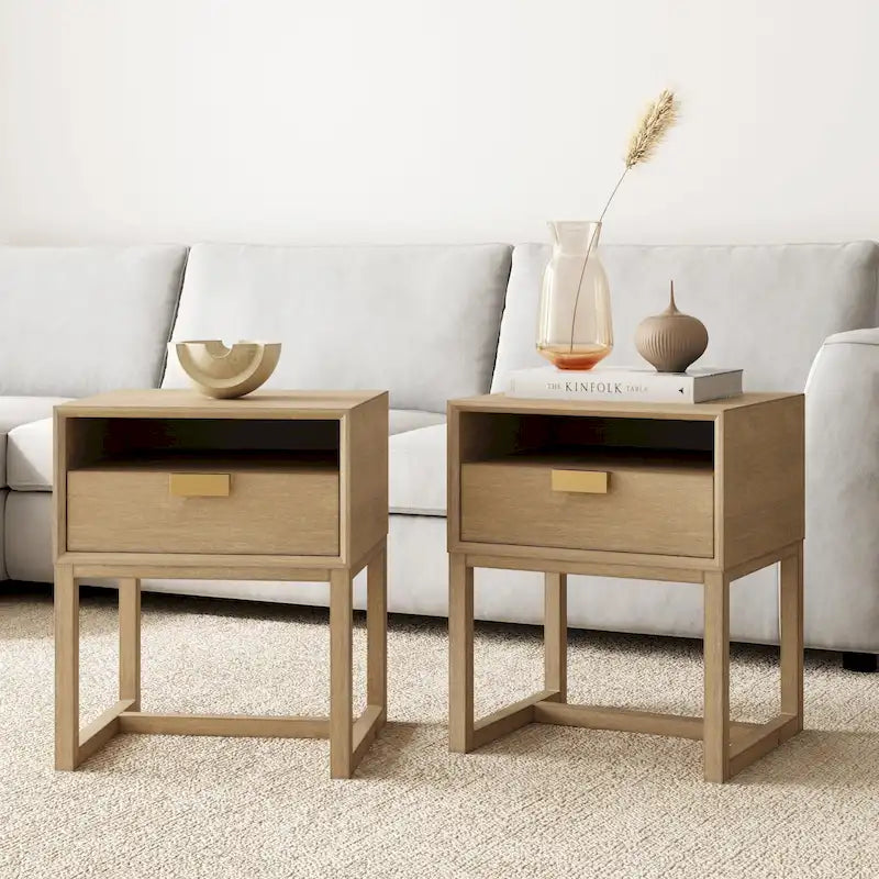 Nathan James Luke Wooden End Table with Storage Drawer and Open Cubby - image 4