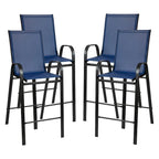 Set of 4 Outdoor Barstools with Flexible Comfort Material - Patio Seating - image 33