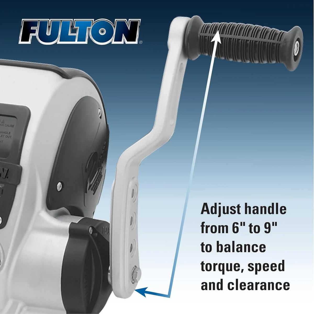 Fulton F2 Marine Trailer Winch 3200lbs 2-Speed Adjustable - image 2
