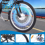 Garvee 3 Wheel Electric Bicycle for Men Women, 350W Motor Electric Tricycle for Adults, 26" Fat Tire Motorized Bicycle w/ 36V 10Ah Removable Battery, 7 Speed Electric Trike up to 50+ Miles, 3 Modes - image 3