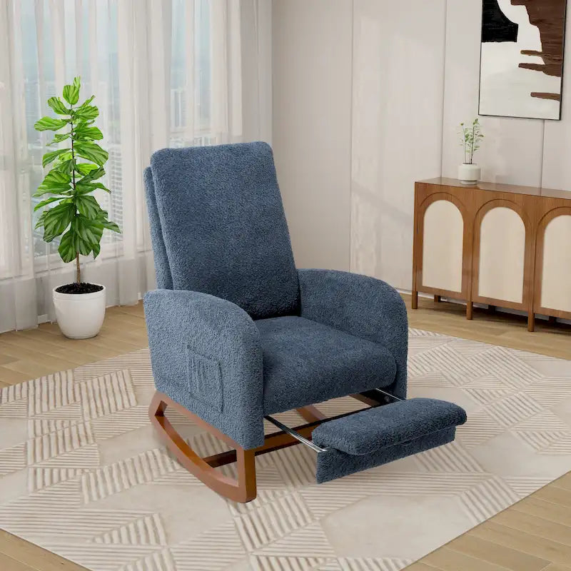 Ergonomic High Back Rocking Chair with Adjustable Footrest - image 12