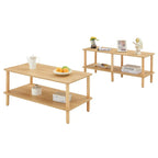 39-Inch Coffee Table with Two-Tier Design and Rubberwood Legs - image 11