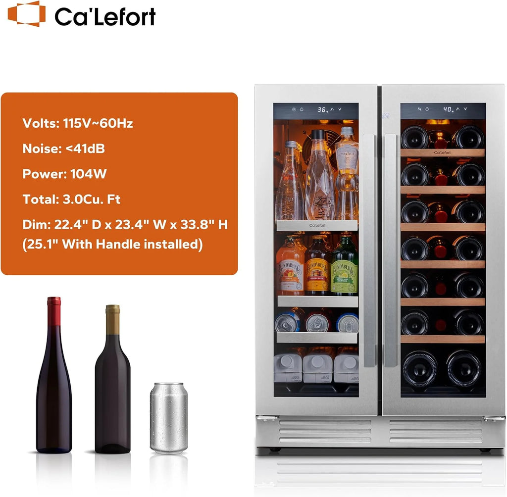 24'' Wine Cooler Refrigerator - 46 Bottle Wine Fridge Dual Zone with Modern Touch Intelligent Digital 40°-65°F Low Noise, Built in or Freestanding Wine Cooler for Home and Kitchen - image 36