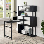 Modern Computer Desk with 5-Tier Shelves – Space-Saving Rotatable Workstation - image 3
