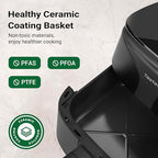 Tastee Ceramic Air Fryer, 8 in 1 Compact 5.5QT AirFryers, 450°F Digital Airfryer Dehydrator with Smart Probe, 24 Presets One touch Cooking, In app Recipes with Window, Dishwasher safe & Non stick : Home & Kitchen - image 3