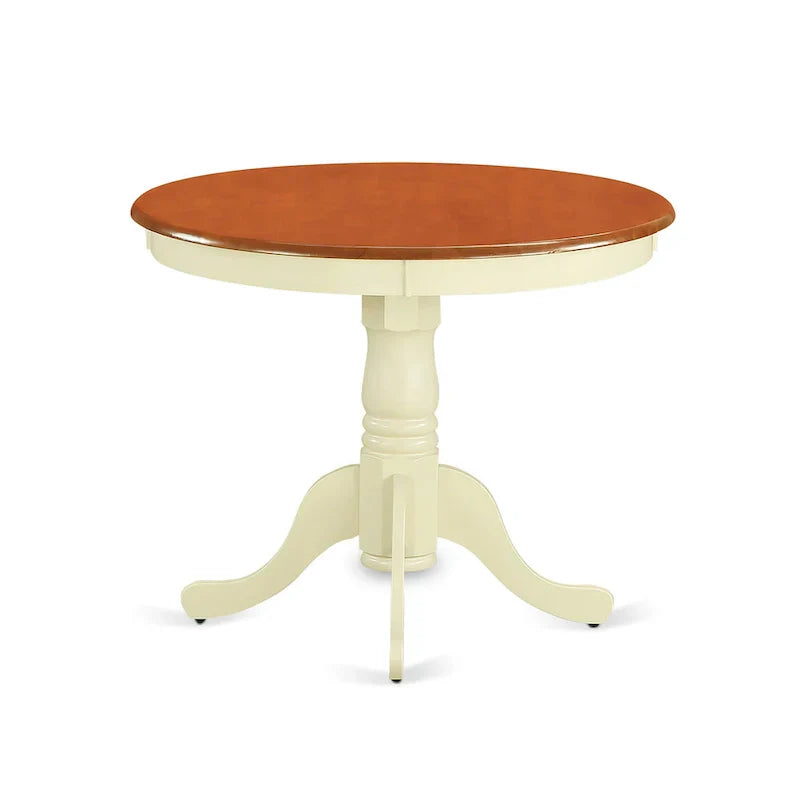 East West Furniture Antique Round Dining Table - 36x36 Inch Kitchen Table with Pedestal Base (Multiple Finish Options) - image 3