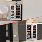 24'' Wine Cooler Refrigerator - 46 Bottle Wine Fridge Dual Zone with Modern Touch Intelligent Digital 40°-65°F Low Noise, Built in or Freestanding Wine Cooler for Home and Kitchen - image 30