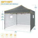 Hoteel 10x15 Heavy Duty Canopy Tent with 4 Sidewalls,Pop up Canopy for Parties Wedding,Commercial Easy up Gazebo with Roller Bag,UV 50+ &,Black - image 28