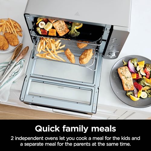 Ninja Countertop Oven Double Stack XL & Air Fryer with Pro Cook System, 12 in 1, Flexdoor, FlavorSeal, SMART FINISH with DualZone Technology, Air Fryer, Bake, Broil, Reheat, Stainless Steel, DCT651 - image 7