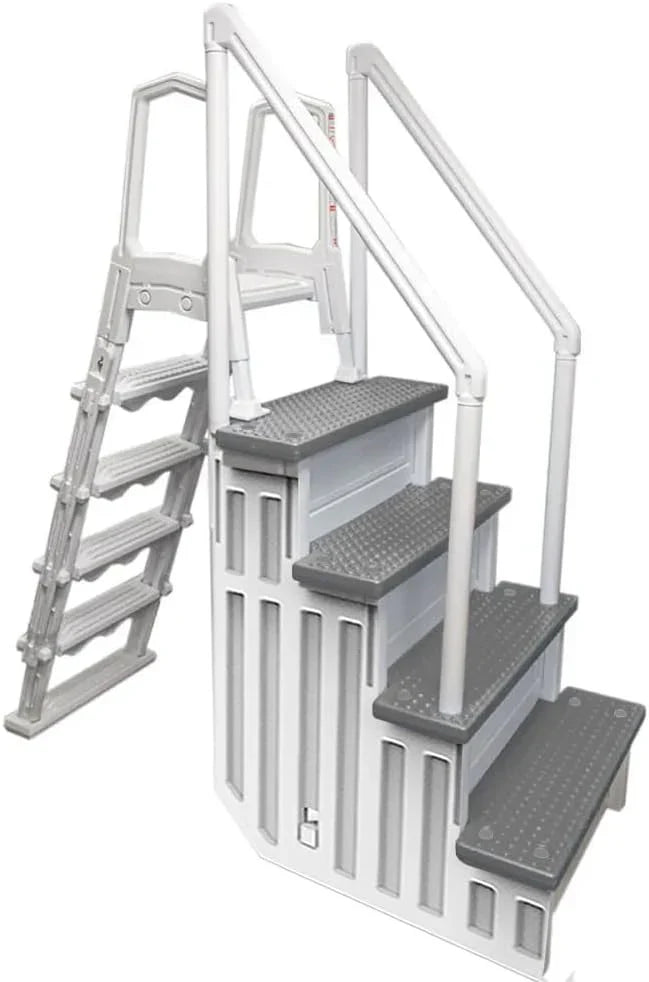 Select Anti-Slip in-Pool Steps / Gray / for Above Ground Swimming Pools / Can Mount to Decks 48" to 54" H / Safety Stairs Capacity Up to 300 lbs - image 8