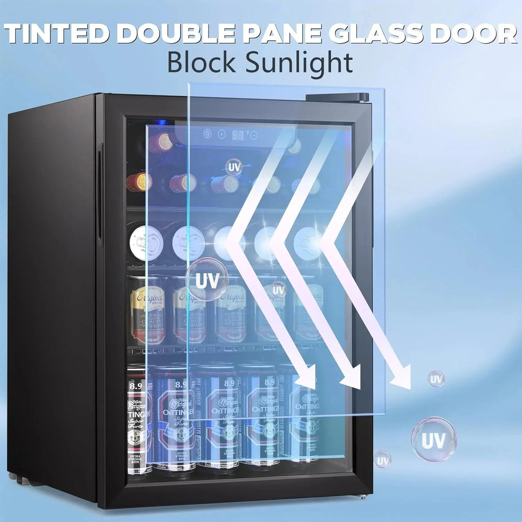 Mini Fridge 130 Can Beverage Refrigerator Cooler, 3.2 Cu.Ft Drink Fridge for Soda Wine Beer, Adjustable Temperature Control for Home Office, Black - image 16