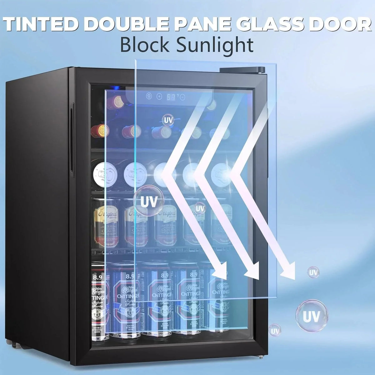 Mini Fridge 130 Can Beverage Refrigerator Cooler, 3.2 Cu.Ft Drink Fridge for Soda Wine Beer, Adjustable Temperature Control for Home Office, Black - image 16
