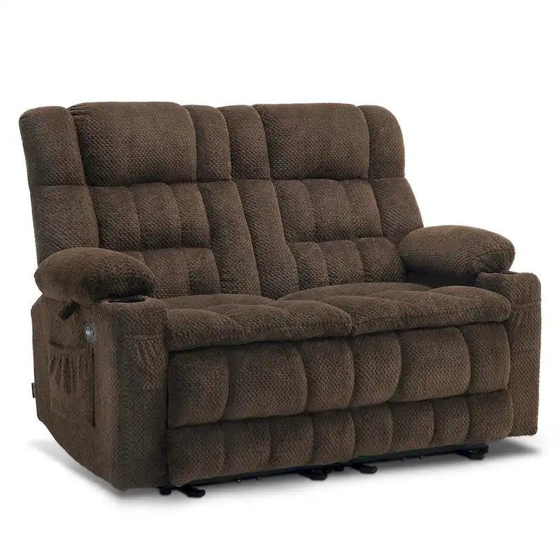 MCombo Power Loveseat Recliner, Electric Reclining Loveseat Sofa with Heat and Vibration, Cupholders, USB Charge Ports RS6314 - image 4