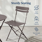 Best Choice Products 3-Piece Small Bistro Set, Folding Patio Furniture Set of 2 Chairs and Table - Black - image 75