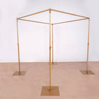 Efavormart 10ft / 4 Post Gold Metal DIY Photography Backdrop Stand, Wedding Arch Canopy Tent - image 7