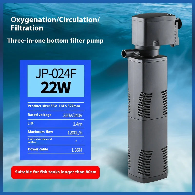 3-in-1 Fish Tank Aquarium Internal Filter Pump – Submersible Water Filter Oxygen Pump - image 6