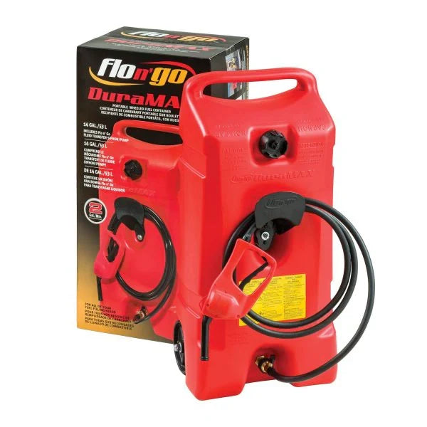 14 Gallon Portable Gas Fuel Tank with Pump, 2 Pack, Red - image 7